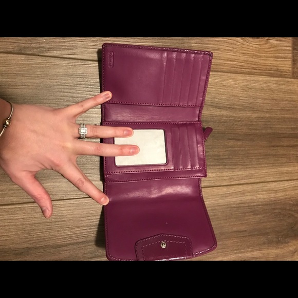 Purple Coach Tri-Fold Wallet - Picture 3 of 5